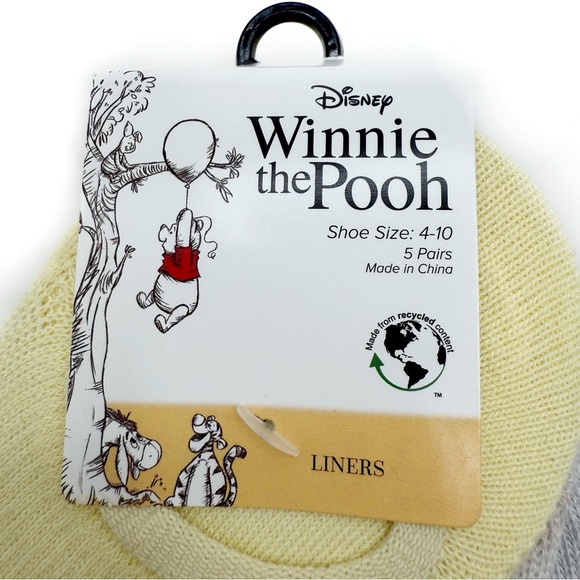 Winnie the Pooh Womens No Show Socks Liners Piglet Tigger Eeyore Fun Pastel Gift - Picture 2 of 8